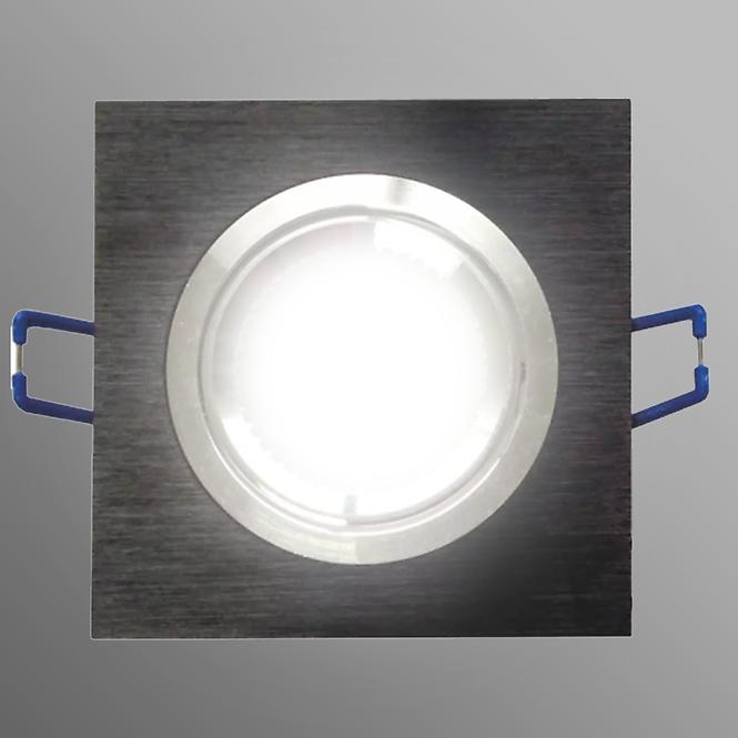 Lampa LED oczko czarny szczotkowany kwadrat