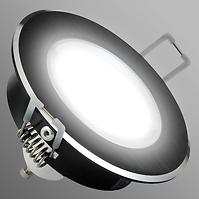 Lampa LED oczko czarny szczotkowany okrągły
