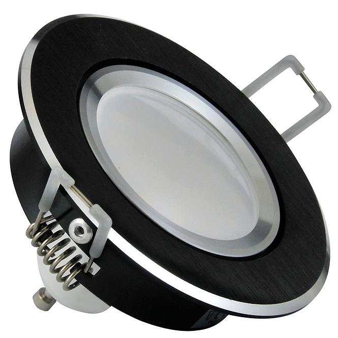 Lampa LED oczko czarny szczotkowany okrągły