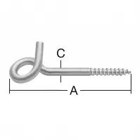 Hak Sufitowy z Gwintem do Drewna Ocynkowany – A-140mm,C-8,9mm