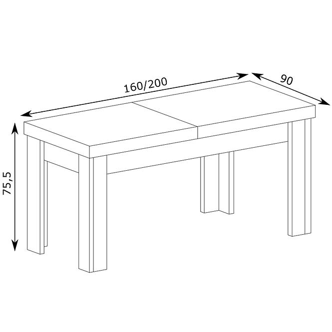 Stół rozkładany duży Tadeusz 160/200x90cm dąb lefkas