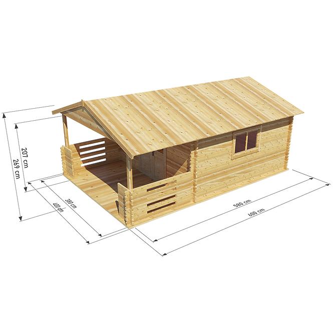 Domek Heidi 4x4m + taras 4x2m z podłogą
