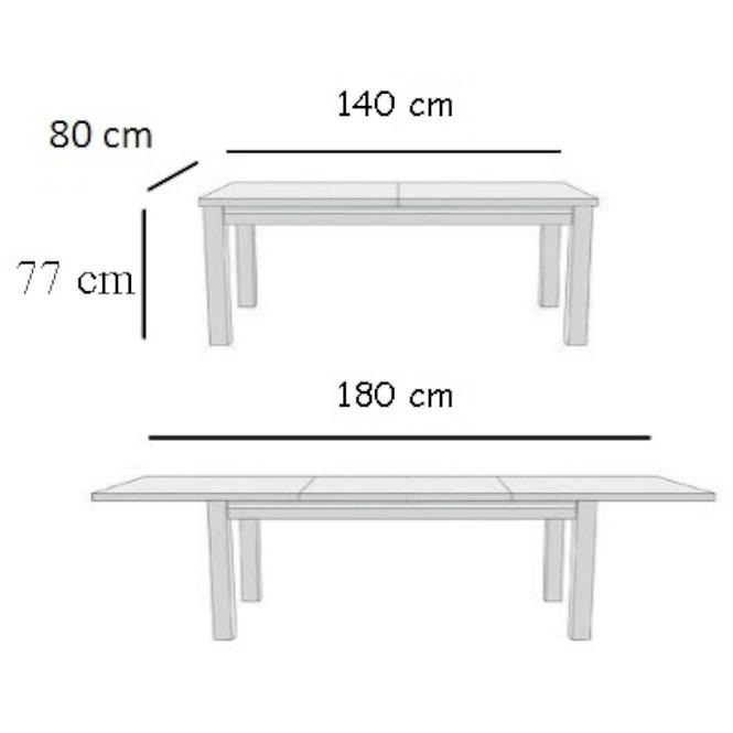 Stół rozkładany ST28 140/180x80cm biały