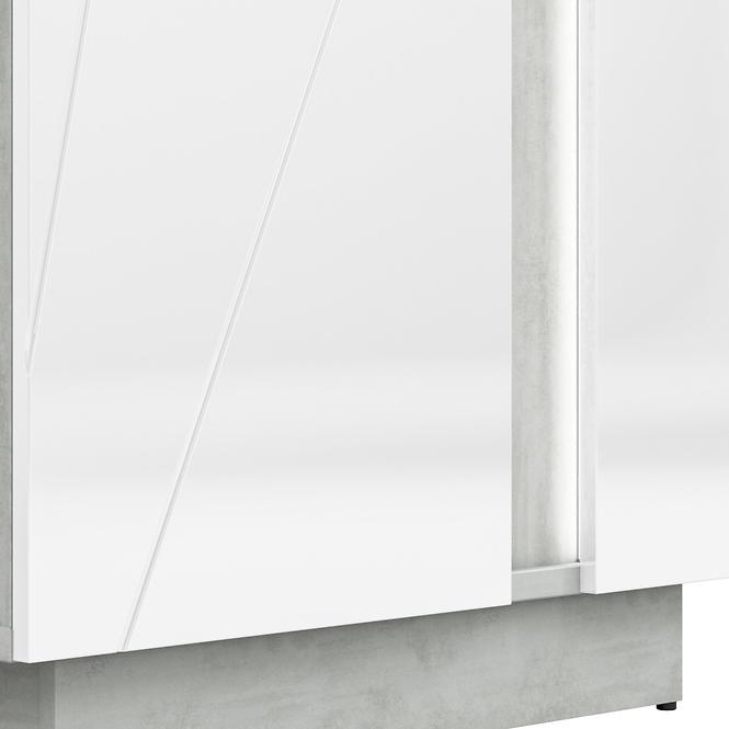 Witryna Lumens 03L biały połysk/beton