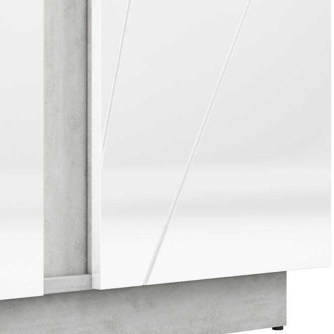 Witryna Lumens 03P biały połysk/beton