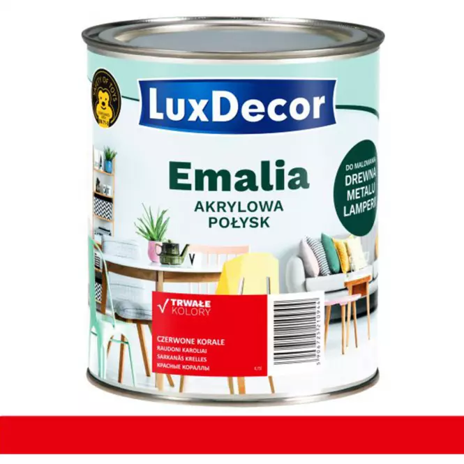 LuxDecor Emalia Akrylowa Czerwone Korale Połysk 0,4l