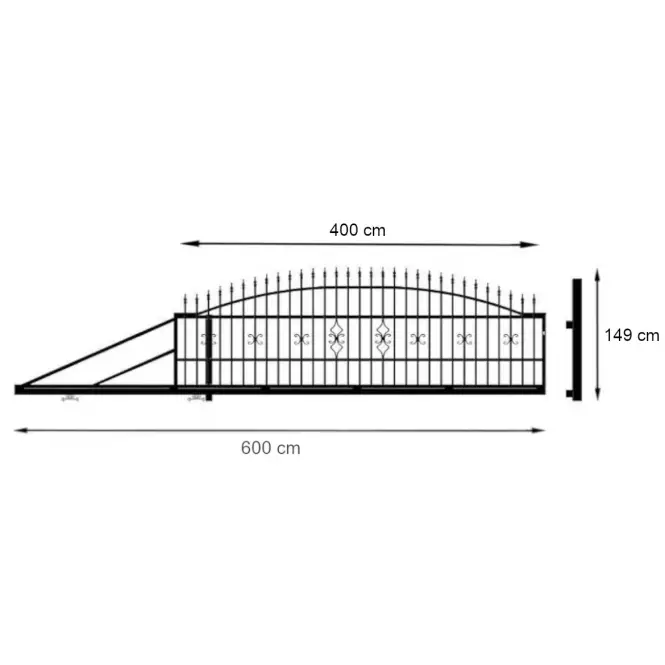 Brama przesuwna Tola 2 4m/1,44m lewa Zn+Ral9005