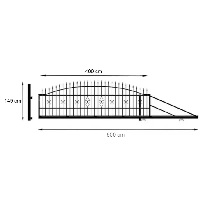 Brama przesuwna Tola 2 4m/1,44m prawa Zn+Ral9005