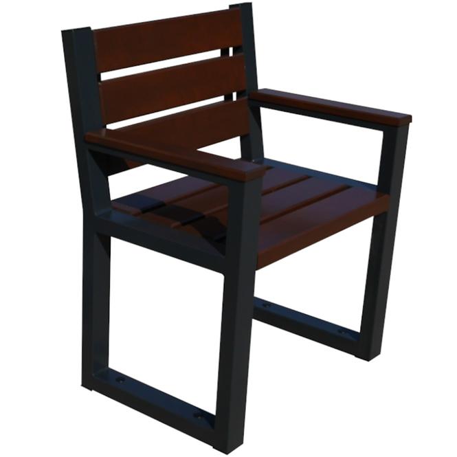 Krzesło ogrodowe drewniane nowoczesne z podłokietnikami palisander