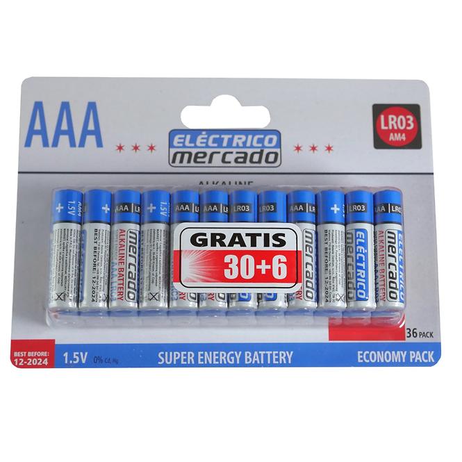 Baterie alkaliczne AAA LR03 36szt