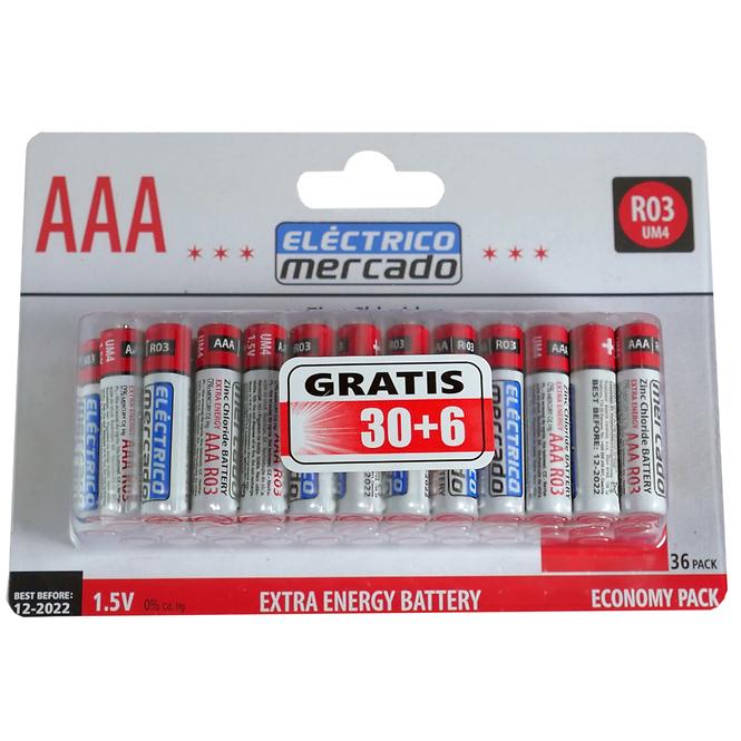 Baterie ZnCl AAA R03 36szt