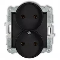 Gniazdo pojedyncze 12MGPR-2  b/u czarne mat mini