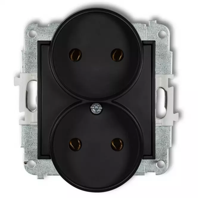 Gniazdo pojedyncze 12MGPR-2  b/u czarne mat mini