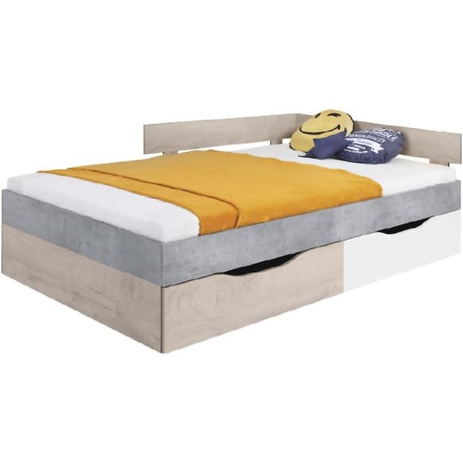 Łóżko Sigma 124 SI16 beton/biały/dąb