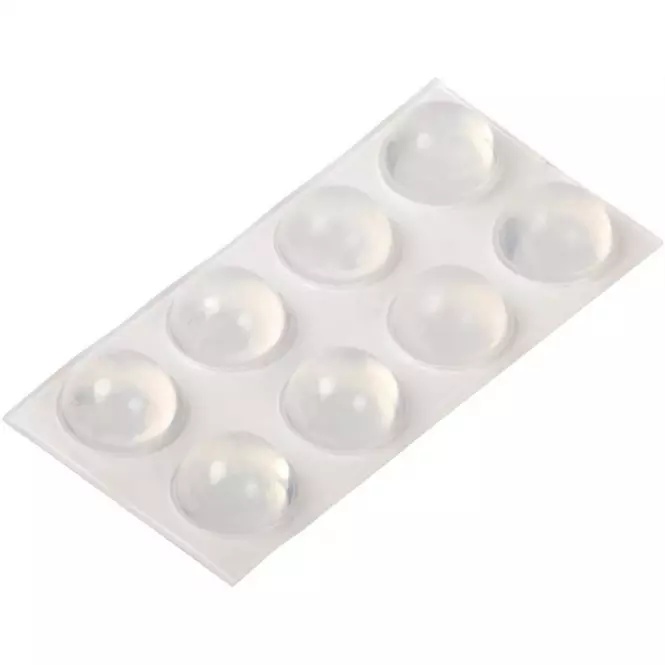 Odbojniki tłumiące przezroczyste wysokość 7,8mm średnica 16mm 8szt.