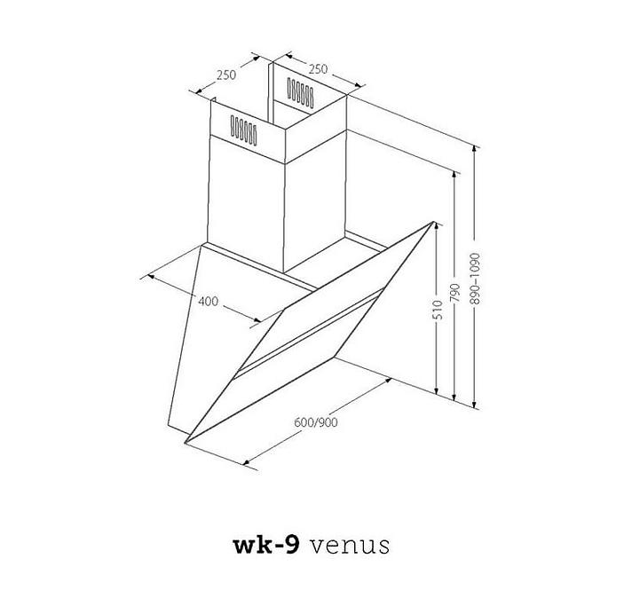 Okap WK-9 Venus 60 biały