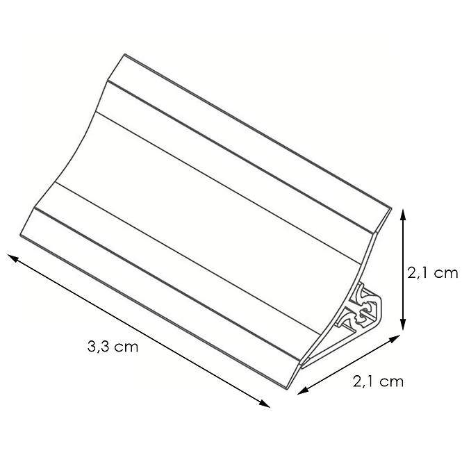 Listwa przyblatowa 3m 20x20 – granit vercelli antracyt LWS-105