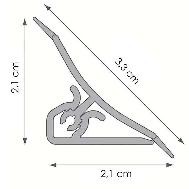 Listwa przyblatowa 3m 20x20 – granit vercelli antracyt LWS-105
