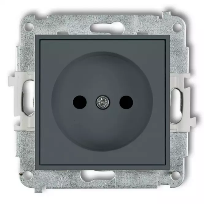 Gniazdo 28MGP-1P pojedyncze B/U grafit mat mini