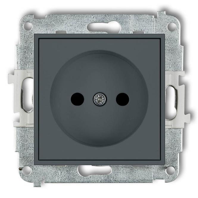 Gniazdo 28MGP-1P pojedyncze B/U grafit mat mini