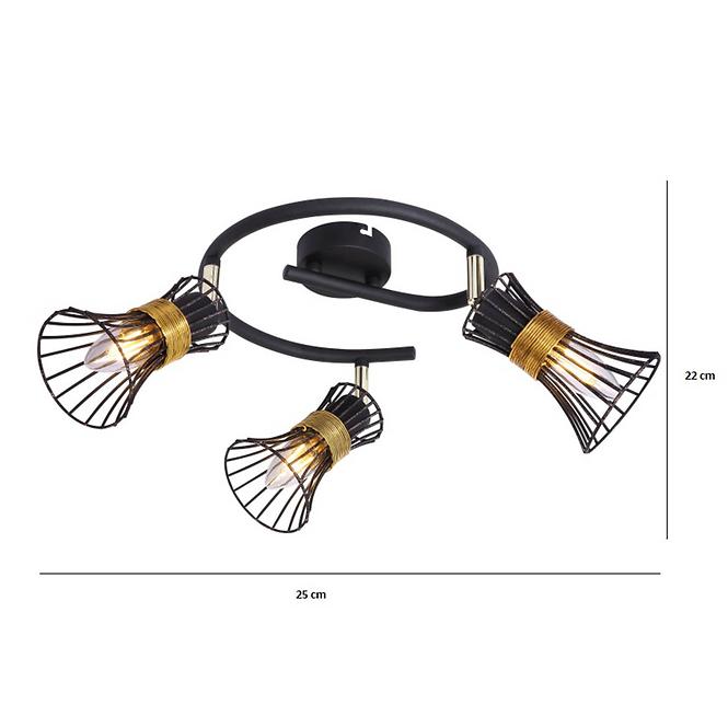 Lampa Drut 54814-3  czarno-złoty LS3