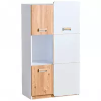 Regał Lorento 05 biały brylantowy/dąb nash