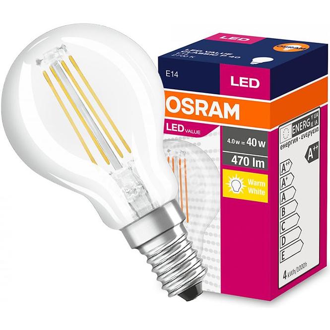 Żarówka OSRAM LED Value ND FIL CL P40 E14 4W 40W 470LM 827