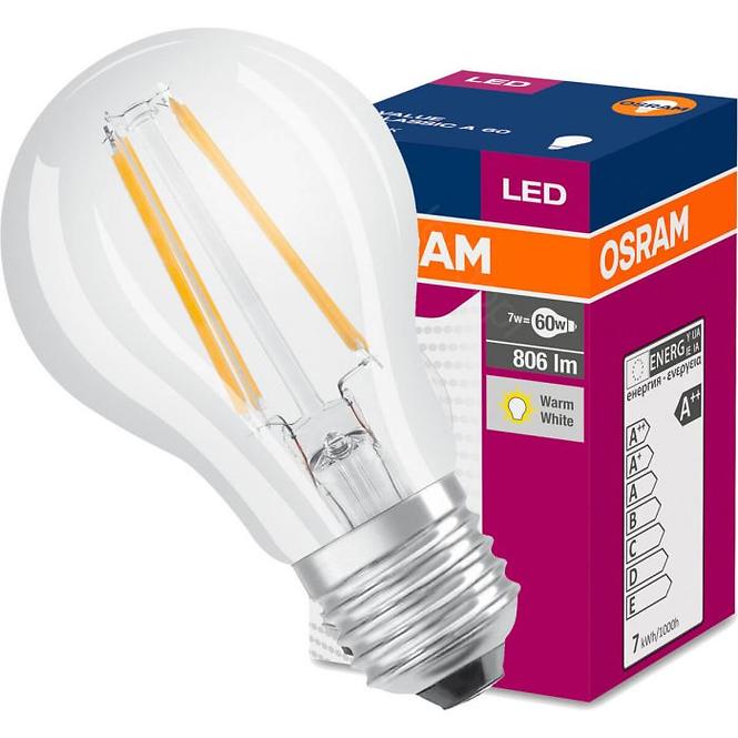 Żarówka OSRAM LED Fila Value CL A60 E27 7W 60W 806LM 827