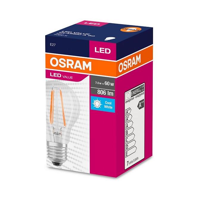 Żarówka OSRAM LED Fila Value CL A60  E27 7W 60W 806LM 840