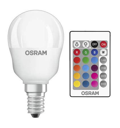Żarówka LED OSRAM E14 RGB P45 4,2W z pilotem