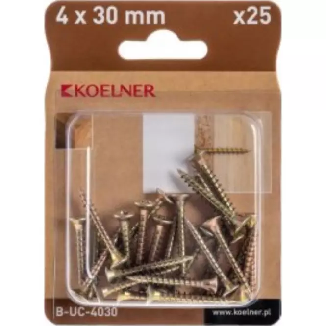 Koelner Wkręt Hartowany z Łbem Stożkowym 4 x 30mm