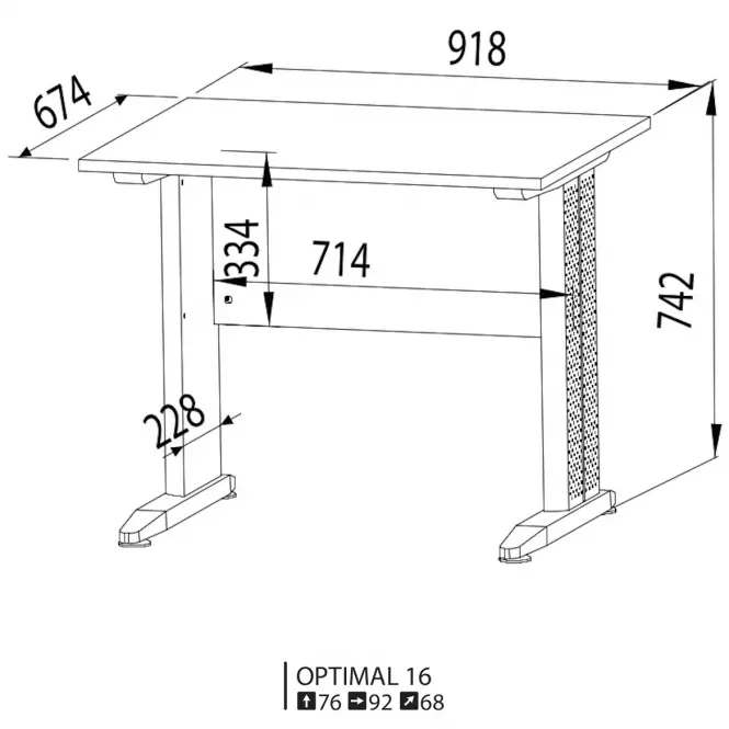 Biurko 92 Optimal 16 sonoma