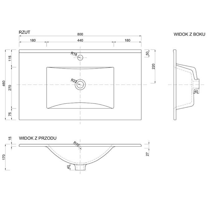 Umywalka Plan 80