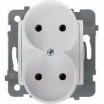 Gniazdo podwójne GP-2Q/M B/U białe rosa