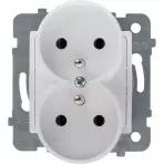 Gniazdo podwójne GP-2Qz/M z/U białe rosa