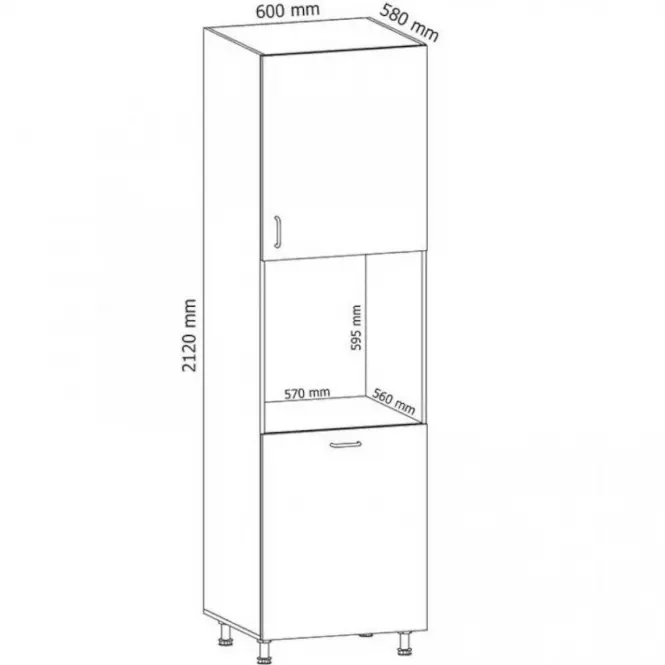 Szafka kuchenna Linea D60P grey