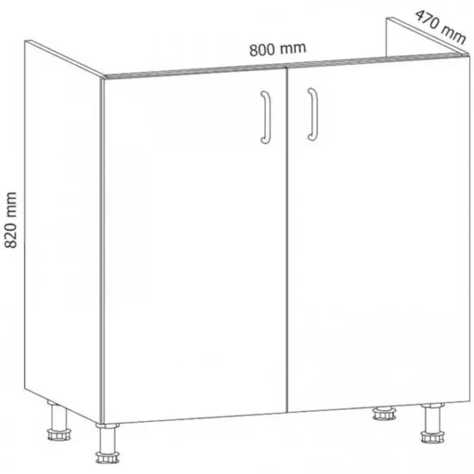 Szafka kuchenna Linea D80Z grey