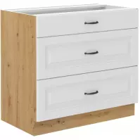 Szafka kuchenna Stilo biały mat/artisan 80D 3S BB