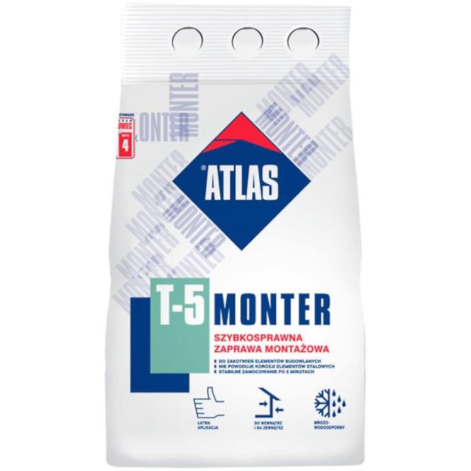 Atlas Monter-T5 szybkowiążąca zaprawa montażowa  5kg