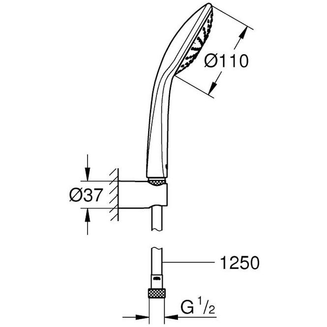 Zestaw prysznicowy z uchwytem 1 strumień EUPHORIA CUBE STICK Grohe 27702000