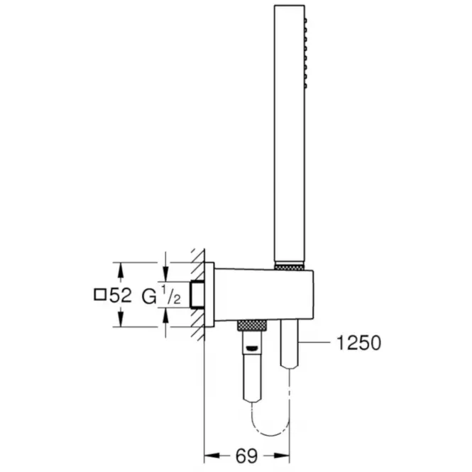 Zestaw prysznicowy z uchwytem 1 strumień EUPHORIA CUBE STICK Grohe 26405000