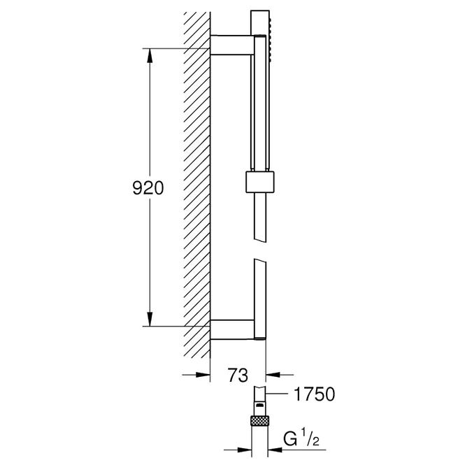 Zestaw prysznicowy z uchwytem 1 strumień EUPHORIA CUBE STICK Grohe 27700000