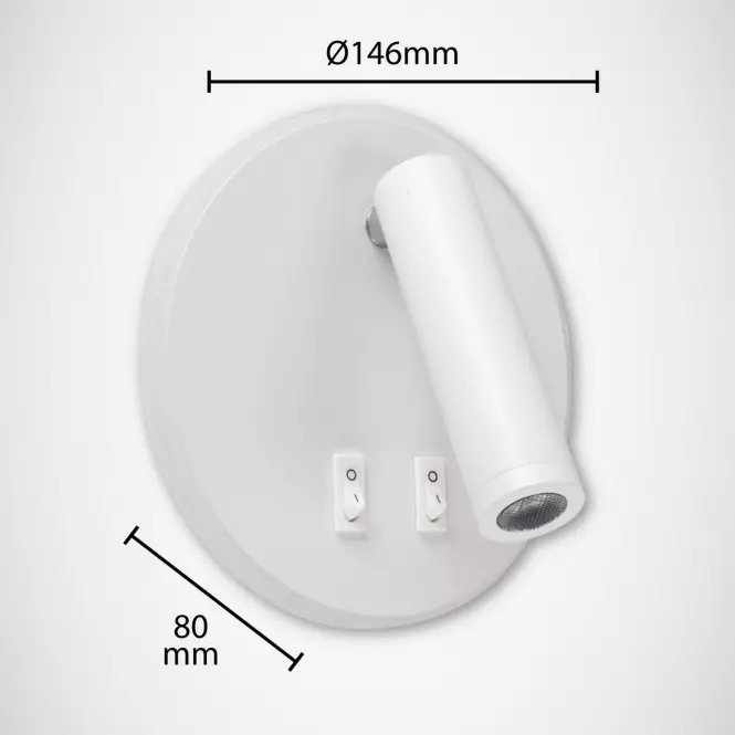 KINKIET OTELLO LED C 6W+3W WHITE 03722 K1,3