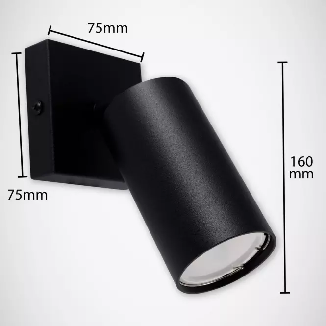 Kinkiet Manam GU10 1D black 0373 K1