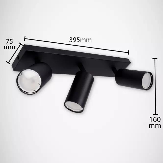 Kinkiet Manam GU10 3L black 0376 K3