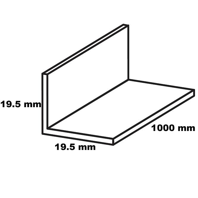 Kątownik samoprzylepny PVC biały mat 19.5x19.5x1000