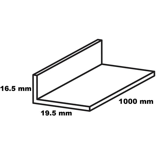 Kątownik samoprzylepny PVC biały mat 19.5x16.5x1000
