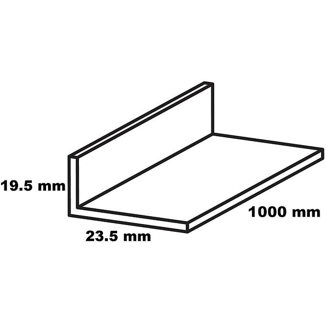 Kątownik samoprzylepny PVC biały mat 23.5x19.5x1000