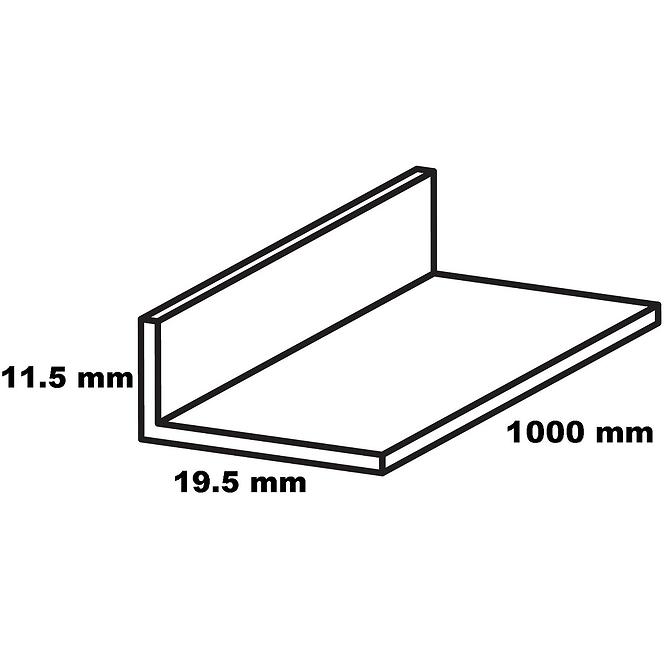 Kątownik samoprzylepny PVC czarny mat 19.5x11.5x1000