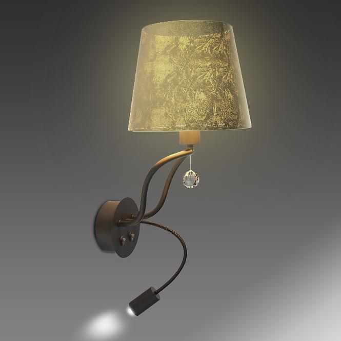 Lampa A0029-220 Saria kinkiet 1x6W E14 LED+8W LED czarno złoty 3000K